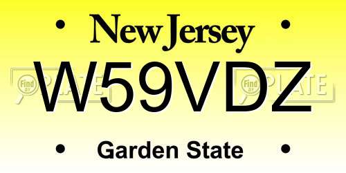 W59VDZ New Jersey License Plate