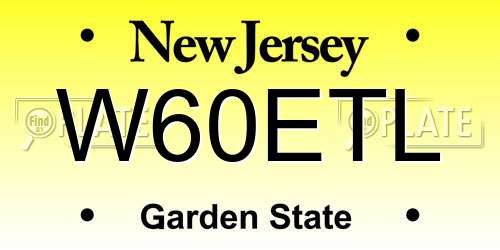 W60ETL New Jersey License Plate