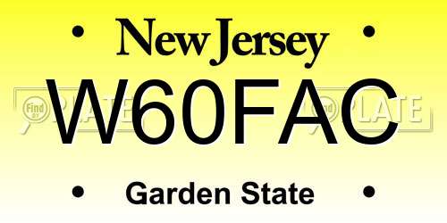 W60FAC New Jersey License Plate