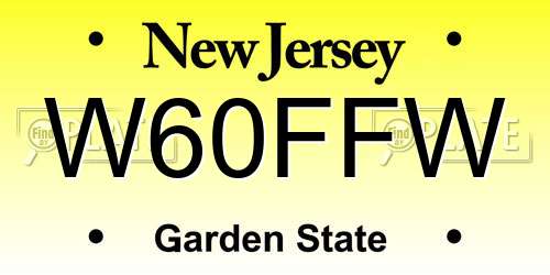 W60FFW New Jersey License Plate