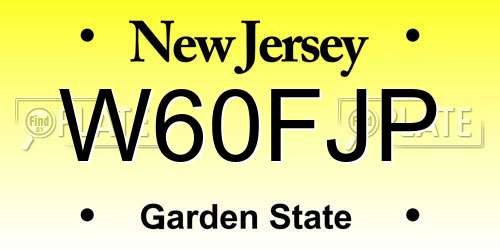 W60FJP New Jersey License Plate