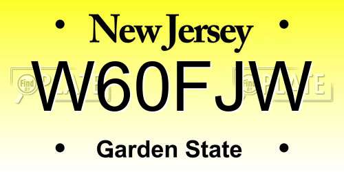 W60FJW New Jersey License Plate