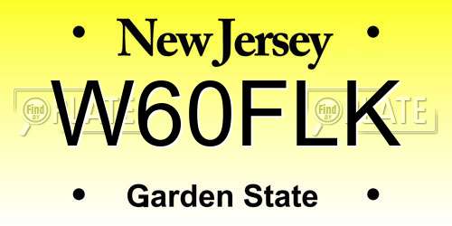 W60FLK New Jersey License Plate