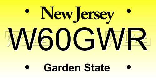 W60GWR New Jersey License Plate