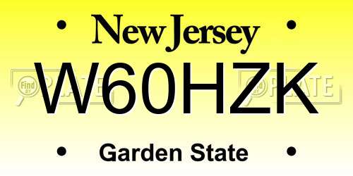 W60HZK New Jersey License Plate