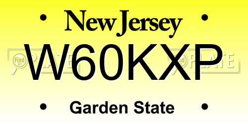 W60KXP New Jersey License Plate