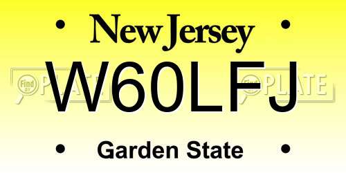 W60LFJ New Jersey License Plate
