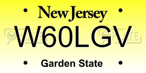 W60LGV New Jersey License Plate