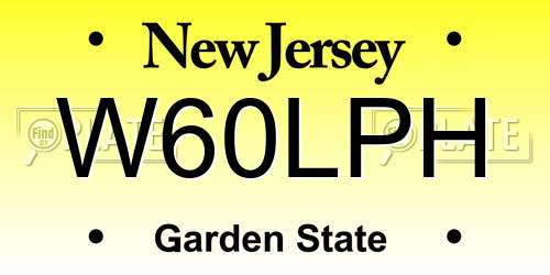 W60LPH New Jersey License Plate