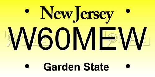 W60MEW New Jersey License Plate