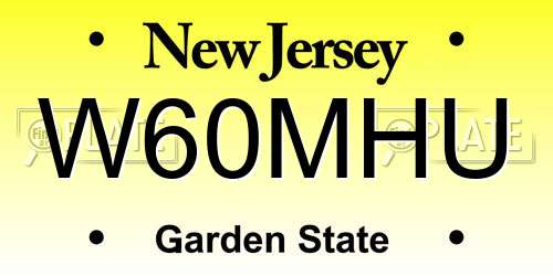 W60MHU New Jersey License Plate