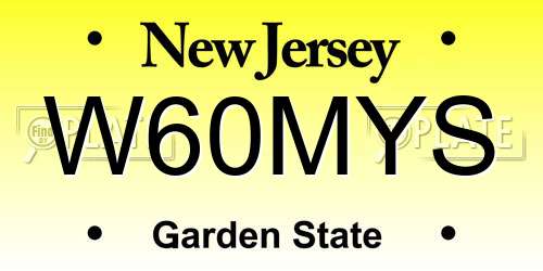 W60MYS New Jersey License Plate