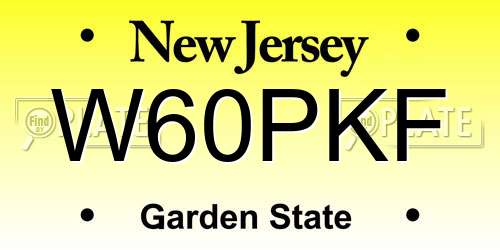 W60PKF New Jersey License Plate