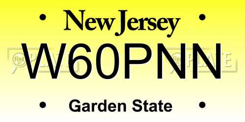 W60PNN New Jersey License Plate