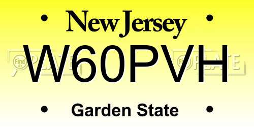 W60PVH New Jersey License Plate