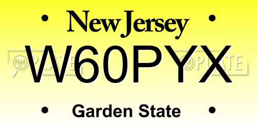 W60PYX New Jersey License Plate