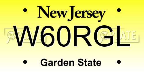 W60RGL New Jersey License Plate