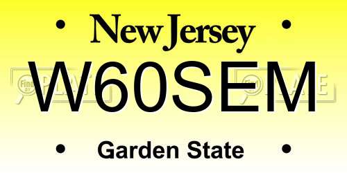 W60SEM New Jersey License Plate