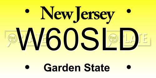 W60SLD New Jersey License Plate