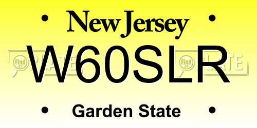 W60SLR New Jersey License Plate
