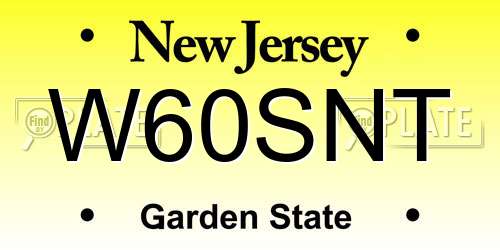 W60SNT New Jersey License Plate