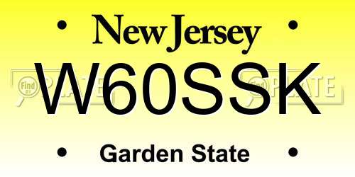 W60SSK New Jersey License Plate