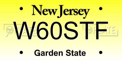 W60STF New Jersey License Plate