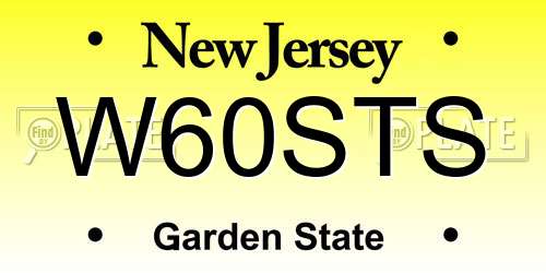 W60STS New Jersey License Plate