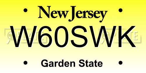 W60SWK New Jersey License Plate