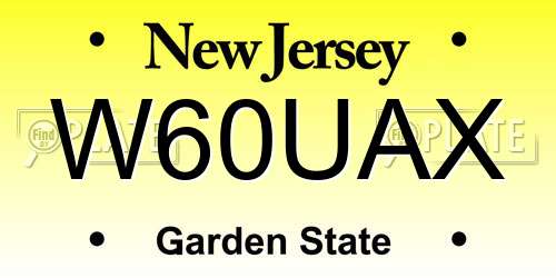 W60UAX New Jersey License Plate