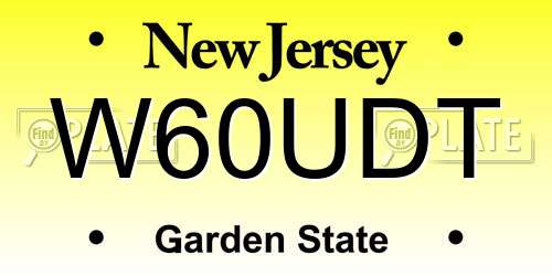 W60UDT New Jersey License Plate