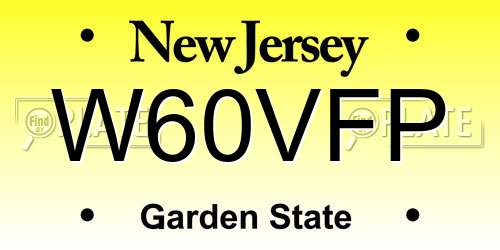W60VFP New Jersey License Plate
