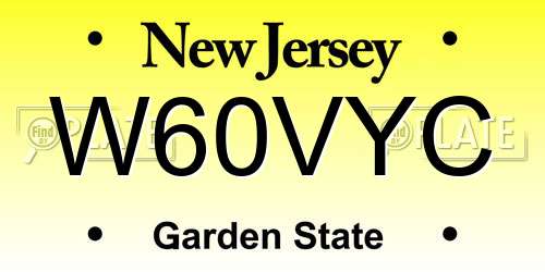 W60VYC New Jersey License Plate