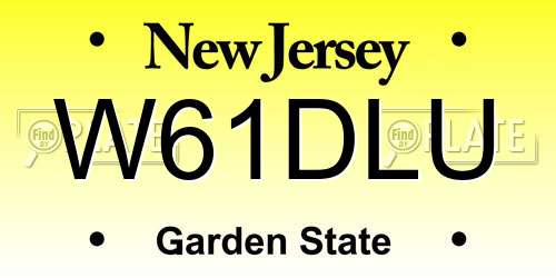 W61DLU New Jersey License Plate