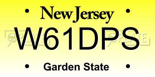 W61DPS New Jersey License Plate
