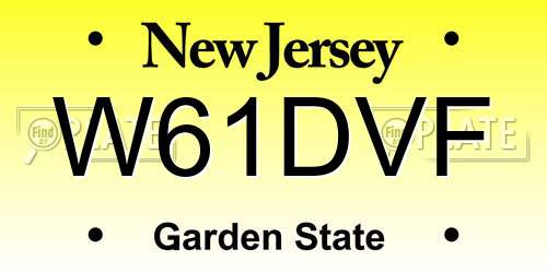 W61DVF New Jersey License Plate