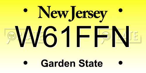 W61FFN New Jersey License Plate