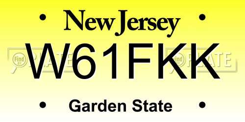 W61FKK New Jersey License Plate