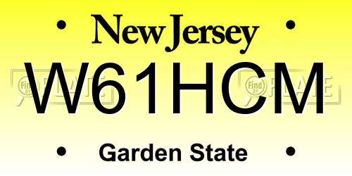 W61HCM New Jersey License Plate
