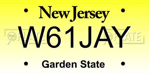 W61JAY New Jersey License Plate