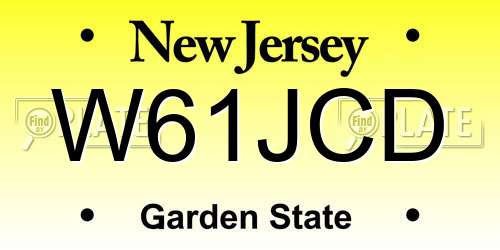 W61JCD New Jersey License Plate