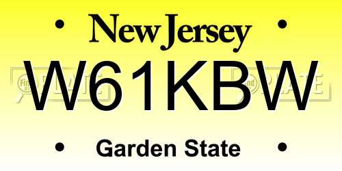 W61KBW New Jersey License Plate