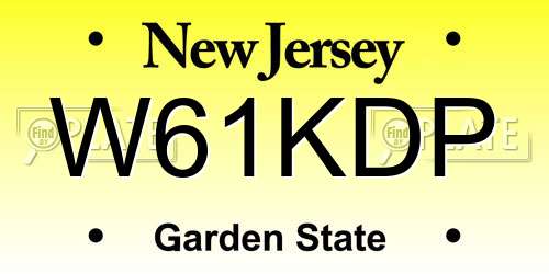 W61KDP New Jersey License Plate