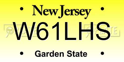 W61LHS New Jersey License Plate