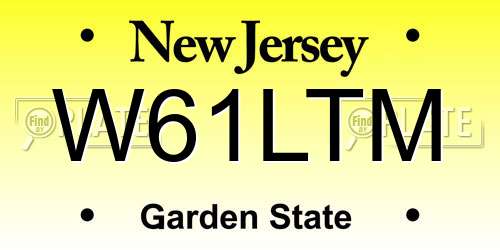 W61LTM New Jersey License Plate