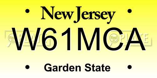 W61MCA New Jersey License Plate