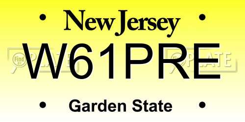W61PRE New Jersey License Plate