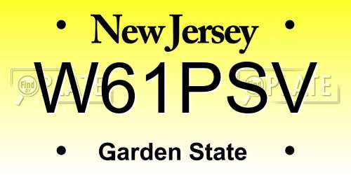W61PSV New Jersey License Plate