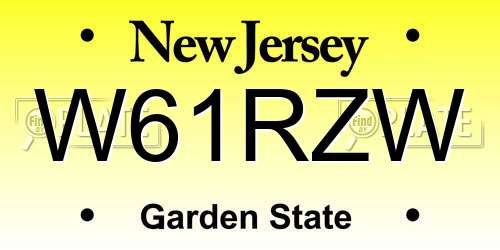 W61RZW New Jersey License Plate