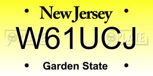 W61UCJ New Jersey License Plate